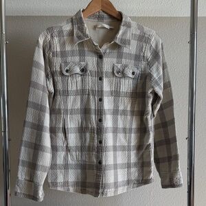 Prana Gray Plaid Button-Up Shirt